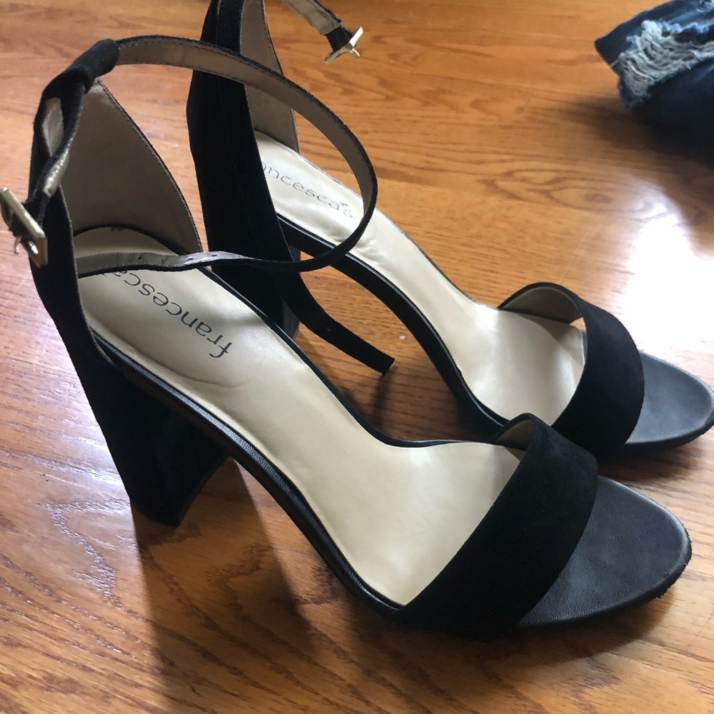 Black, suede block shoes!